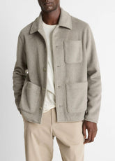 VINCE | Double-Knit Chore Jacket in Jackets - DARK DUNE/LIGHT DUNE