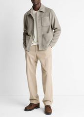 VINCE | Double-Knit Chore Jacket in Jackets - DARK DUNE/LIGHT DUNE