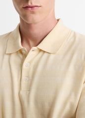 VINCE | Jacquard-Stripe Cotton Long-Sleeve Polo Shirt in Long Sleeve - MEADOWLARK
