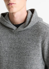 VINCE | Brushed Waffle Hoodie in Sweatshirts & Hoodies - HEATHER BLACK