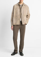 VINCE | Suede Shirt Jacket in Shirt Jackets - PUTTY