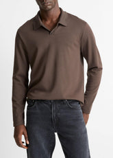 VINCE | Milano Pima Cotton-Blend Johnny-Collar Shirt in Long Sleeve - MISSION