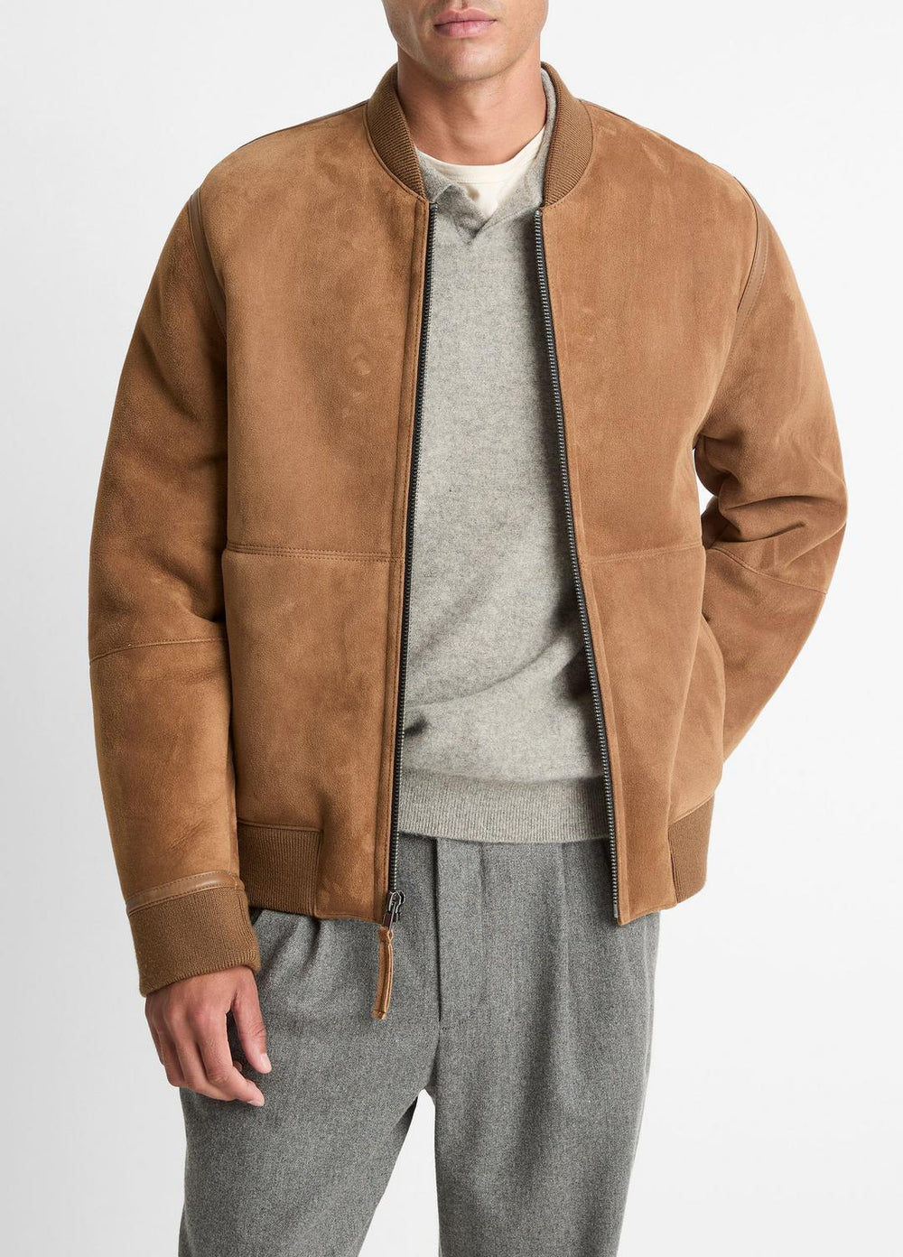 VINCE | Shearling Bomber Jacket in Jackets - HIGHLAND