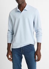 VINCE | Milano Pima Cotton-Blend Johnny-Collar Shirt in Long Sleeve - WHITECAP