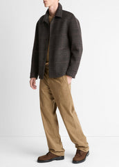 VINCE | Plaid Splittable Wool-Blend Shirt Jacket in Shirt Jackets - DARK MISSION