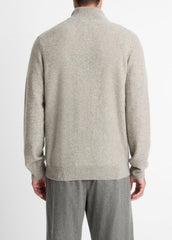 VINCE | Plush Cashmere Quarter-Zip Sweater in Quarter Zip - HEATHER MOUSE