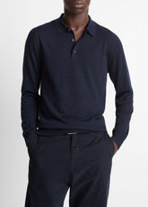 VINCE | Wool Polo Sweater in Sweaters - COASTAL BLUE