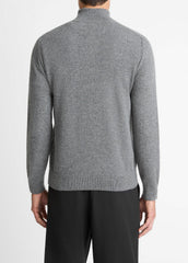 VINCE | Cashmere Quarter-Zip Sweater in Quarter Zip - MEDIUM HEATHER GREY