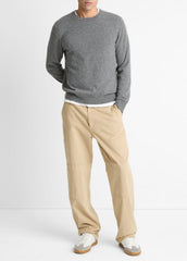 VINCE | Cashmere Crew Neck Sweater in Crew Neck - MEDIUM HEATHER GREY