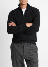 VINCE | Cashmere Quarter-Zip Sweater in Quarter Zip - BLACK