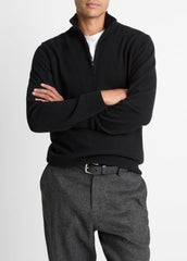 VINCE | Cashmere Quarter-Zip Sweater in Quarter Zip - BLACK