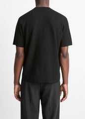 VINCE | Milano Short-Sleeve Crew Neck Sweater in Crew Neck - BLACK