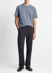 VINCE | Milano Short-Sleeve Crew Neck Sweater in Crew Neck - LIGHT HEATHER RIPPLE