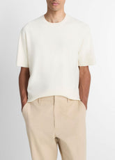 VINCE | Milano Short-Sleeve Crew Neck Sweater in Crew Neck - CLASSIC CREAM