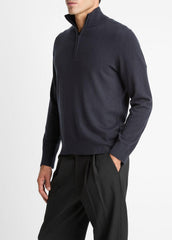 VINCE | Cashmere Quarter-Zip Sweater in Quarter Zip - COASTAL BLUE