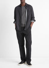 VINCE | Double Face Long Sleeve in Long Sleeve - HEATHER BLACK