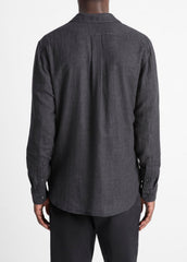 VINCE | Double Face Long Sleeve in Long Sleeve - HEATHER BLACK