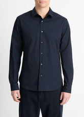 VINCE | Stretch-Cotton Poplin Shirt in Long Sleeve - COASTAL BLUE
