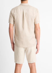 VINCE | Linen Short-Sleeve Shirt in Short Sleeve - PUMICE ROCK