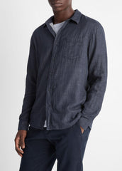 VINCE | Double Face Long Sleeve in Long Sleeve - HEATHER COASTAL