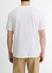 VINCE | Pima Cotton V-Neck T-Shirt in Short Sleeve - OPTIC WHITE