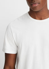 VINCE | Garment Dye Cotton T-Shirt in Short Sleeve - OPTIC WHITE