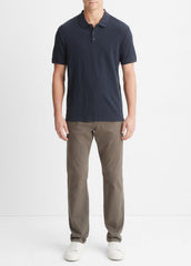 VINCE | Classic Slub Polo Shirt in Henleys & Polos - COASTAL BLUE