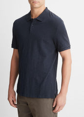 VINCE | Classic Slub Polo Shirt in Henleys & Polos - COASTAL BLUE