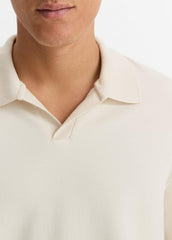 VINCE | Milano Pima Cotton-Blend Johnny-Collar Shirt in Long Sleeve - BONE
