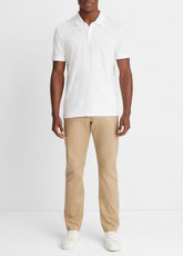 VINCE | Classic Slub Polo Shirt in Henleys & Polos - WHITE