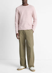 VINCE | Space-Dye Cotton-Blend Long-Sleeve T-Shirt in Long Sleeve - MALBEC/OFF WHITE