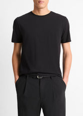 VINCE | Pima Cotton Crew Neck T-Shirt in Short Sleeve - BLACK