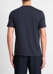 VINCE | Pima Cotton Crew Neck T-Shirt in Short Sleeve - COASTAL BLUE