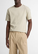 VINCE | Garment Dye Cotton T-Shirt in Short Sleeve - WASHED PARCHMENT