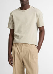 VINCE | Garment Dye Cotton T-Shirt in Short Sleeve - WASHED PARCHMENT