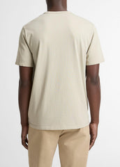 VINCE | Garment Dye Cotton T-Shirt in Short Sleeve - WASHED PARCHMENT