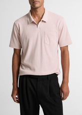 VINCE | Cotton-Blend Johnny-Collar Polo Shirt in Henleys & Polos - PARADISE