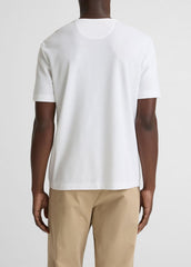 VINCE | Pima Cotton Piqué Crew Neck T-Shirt in Short Sleeve - OPTIC WHITE