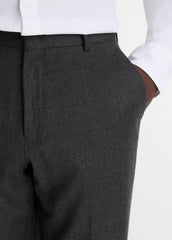 VINCE | Wool-Silk Flannel Classic Pant in Trousers - CHARCOAL