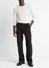 VINCE | Wool Double-Pleat Suiting Trouser in Trousers - BLACK