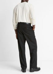 VINCE | Wool Double-Pleat Suiting Trouser in Trousers - BLACK