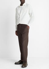 VINCE | Wool-Silk Classic Pant in Trousers - BROWN