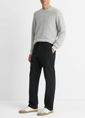 VINCE | Louie Relaxed Stretch-Cotton Pant in Trousers - BLACK