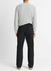 VINCE | Louie Relaxed Stretch-Cotton Pant in Trousers - BLACK