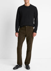 VINCE | Dylan Slim 5-Pocket Peached Stretch-Cotton Pant in Trousers - DARK LEAF