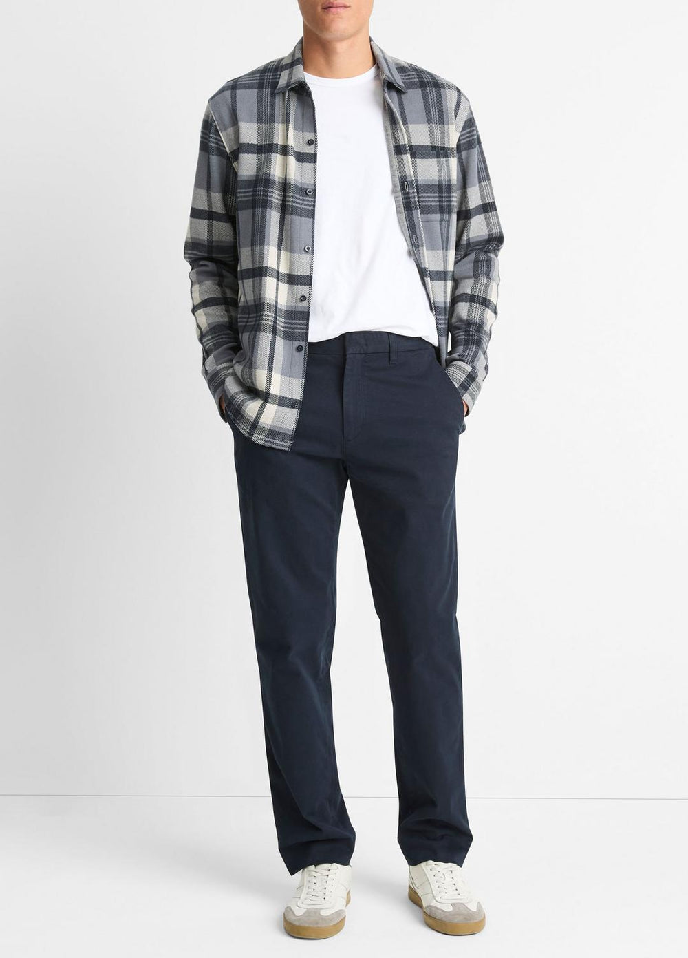VINCE | Owen Athletic Stretch-Cotton Pant in Trousers - COASTAL BLUE