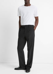 VINCE | Louie Relaxed Pleated Trouser in Trousers - BLACK