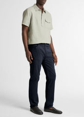 VINCE | Dylan Slim 5-Pocket Cotton Sateen Pant in Trousers - COASTAL BLUE