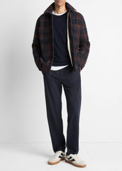 VINCE | Sherpa-Lined Plaid Shirt Jacket in Shirt Jackets - COASTAL COMBO