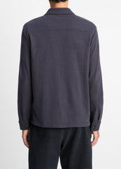 VINCE | Heavy Sueded Cotton Shirt Jacket in Shirt Jackets - COASTAL BLUE